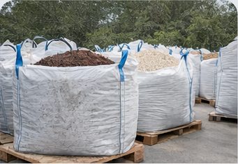 FIBC bulk bags for landscaping soils, mulch, and decorative aggregates.