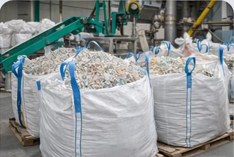 FIBC bulk bags for recycling regrind and recovered material handling.